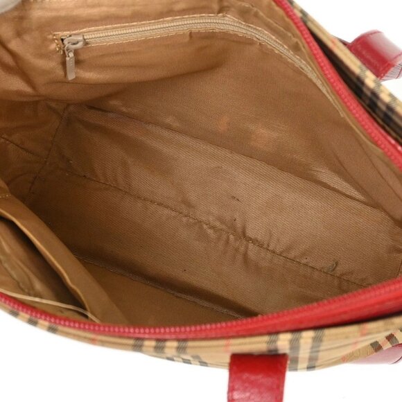 Burberry Beige Red House Check Tote Bag - Picture 8 of 11